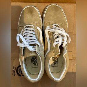 Vans White and Tan Sneakers